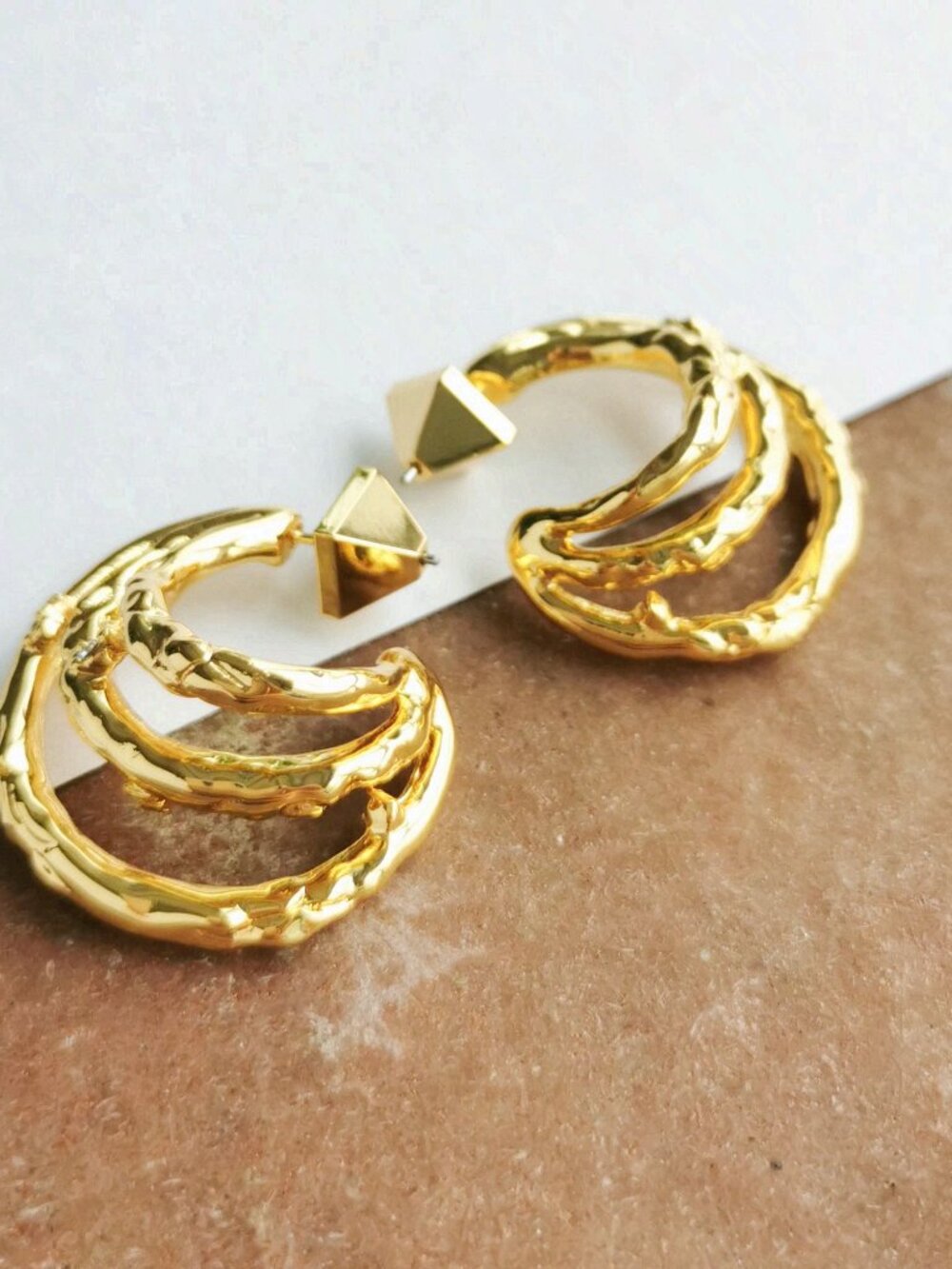 Alexis Bittar Brut Crystal Thorn Orbit Hoop Earrings Gold - Picture 2 of 4